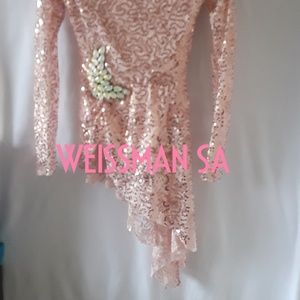 Weissman SA Sequined Sheer Sleeve